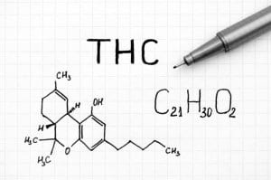 THC Molecule Drawn Pen