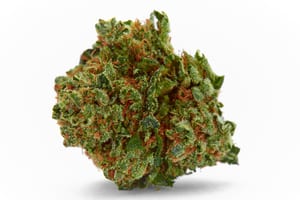image of indica dominant strain on a white background