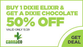Buy 1 Dixie Elixir and get a Dixie Chocolate 50% off!! Valid only 11/29