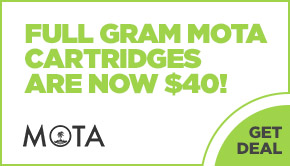 Full gram MOTA cartridges are now $40!