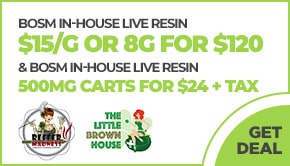 BOSM in-house Live Resin $15/g or 8g for $120 & BOSM in-house live resin 500mg  carts for $24 + tax