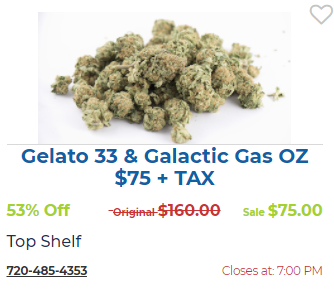 Hot Deal from Top Shelf Dispensary