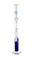 Glowfly Glass Double Tree Arm Perc Blue - Straight Tube 22 image