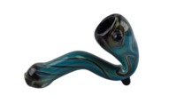 Envy Glass Black Sherlock Pipe With Cosmic Fuming (4.5 inch) image