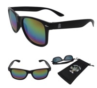 Stoner Shades Black frame with rainbow mirror lens image