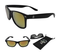 Stoner Shades Black frame with gold/red mirror lens image