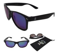 Stoner Shades Black frames with green-blue mirror lens image