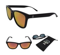 Stoner Shades Black frame with red mirror polarized lens image