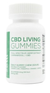 CBD Living Sour Gummies Bottle 300mg image