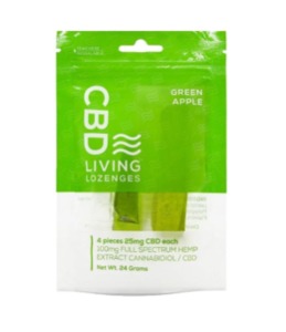 CBD Living Green Apple Lozenges Bag 100mg image