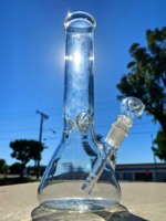 10 Inch Beaker Base Glass Bong Smoking Pipe with Ice Catcher image