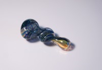 GOLD FUMED COLOR SWIRL SPOON PIPE image