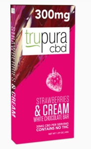 300mg Strawberries & Cream White Chocolate Bar image