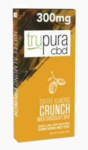 300mg Toffee Almond Crunch Milk Chocolate Bar image