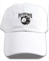 Puffopotamus Logo White Embroidered Dad Hat image